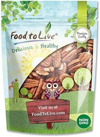 Pecan Halves, 3 Pounds – Raw Pecan Nuts, Large Size, Unsalted, Unsweetened, Vegan, Kosher, Shelled, Bulk. Good source of Magnesium, Calcium. Great for Pecan Pie.