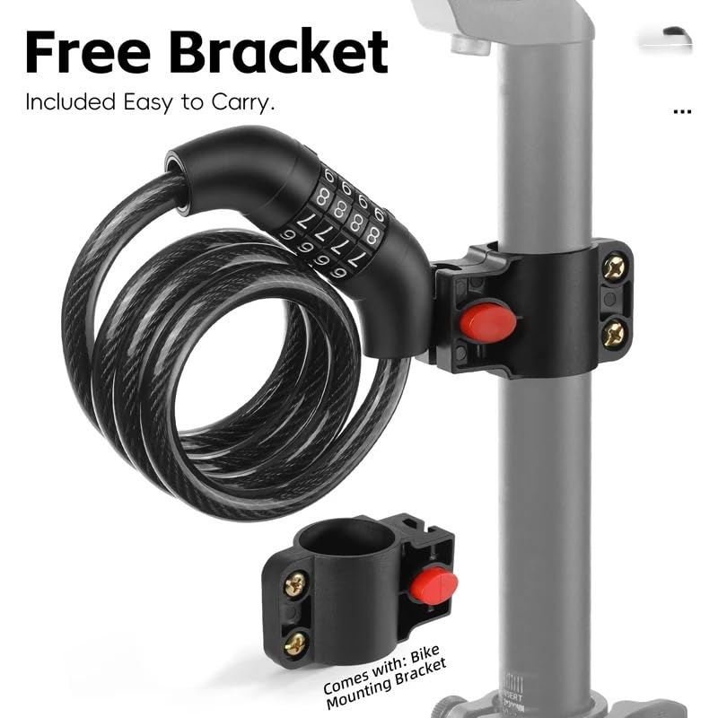 Cadenas Velo Câble antivol à combinaison 4 chiffres for vélo, fil d'acier épais