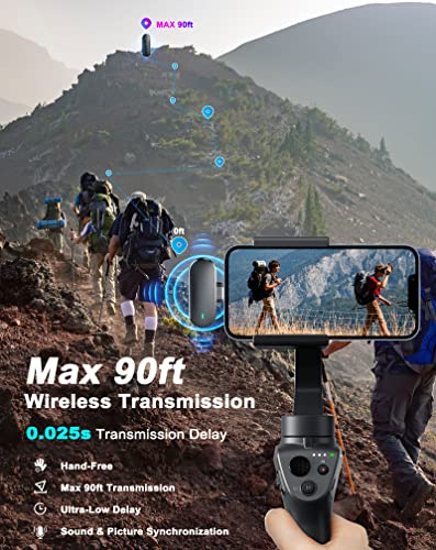 VIOK Wireless Lavalier Microphone for iPhone iPad, 2 Pack Mini Microphone with Charging Case, 2.4G Ultra-Low Delay 90ft Transmission Wireless Mic for Video Recording, Vlog, Interview, Tiktok, YouTube - Image 6