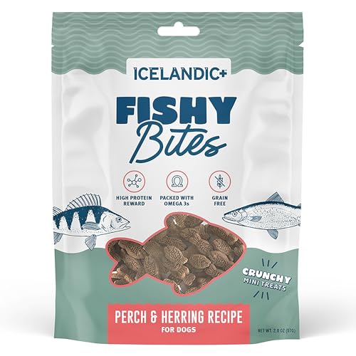 Icelandic+ Fishy Bites: Perch & Herring - 2oz - Dog Treats, Crunc...