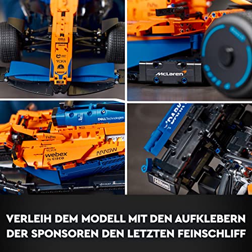 LEGO 42141 Technic McLaren Formel 1 Rennwagen, Rennauto Modellbausatz, 2022 Modellauto-Set für Erwachsene – Bild 6