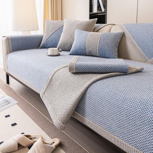 Housse de canapé en coton et lin Stmle7 au style rétro chic