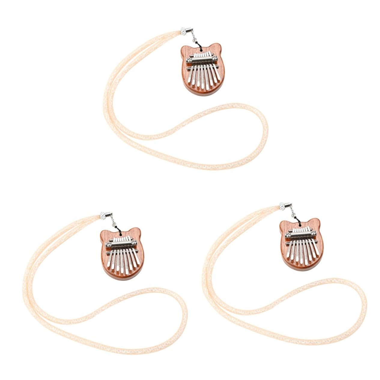 TOYANDONA 3kawałki Miniaturowa Kalimba z Drewna Instrument Muzyczny Do Gry Domu Etui i Ergonomiczny Kształt Dla Łatwego Odtwarzania Melodii