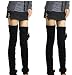 Leg Warmer, V28 Women Ladies Girl Thick Ribbed Cable Knit Trimmed Pompon Soft (2 Pack (Black + Black))