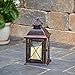 Smart Design STI84035LC Aversa Metal Lantern with LED Candle with Set Timer at Desired Time to Operate Automatically, Includes Realistic Candle Powered by One Amber LED