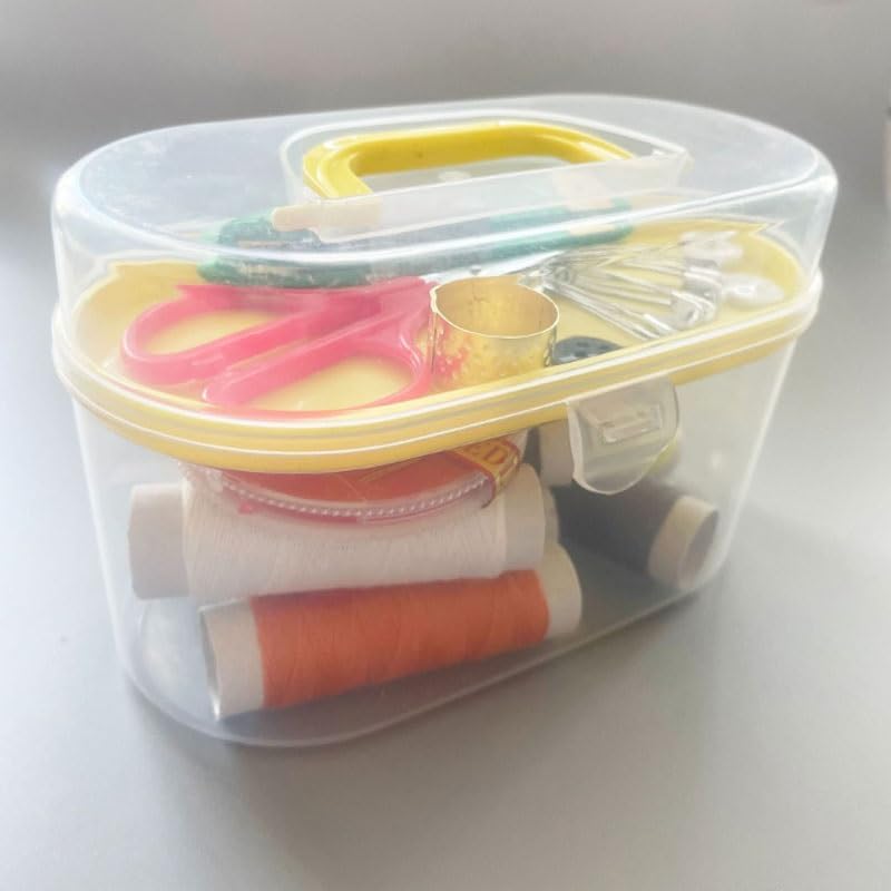 MVNOIRE Plastic Small-Sized Portable Multi-Functional Sewing Kit Needle Thread Bag Cross-Stitch Set Tools