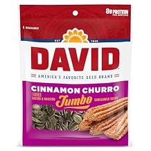DAVID Jumbo Sunflower Seeds, Cinnamon Churro Flavor, Fathers Day Baseball Snack for Dad, 5.25 oz. Pack of 12