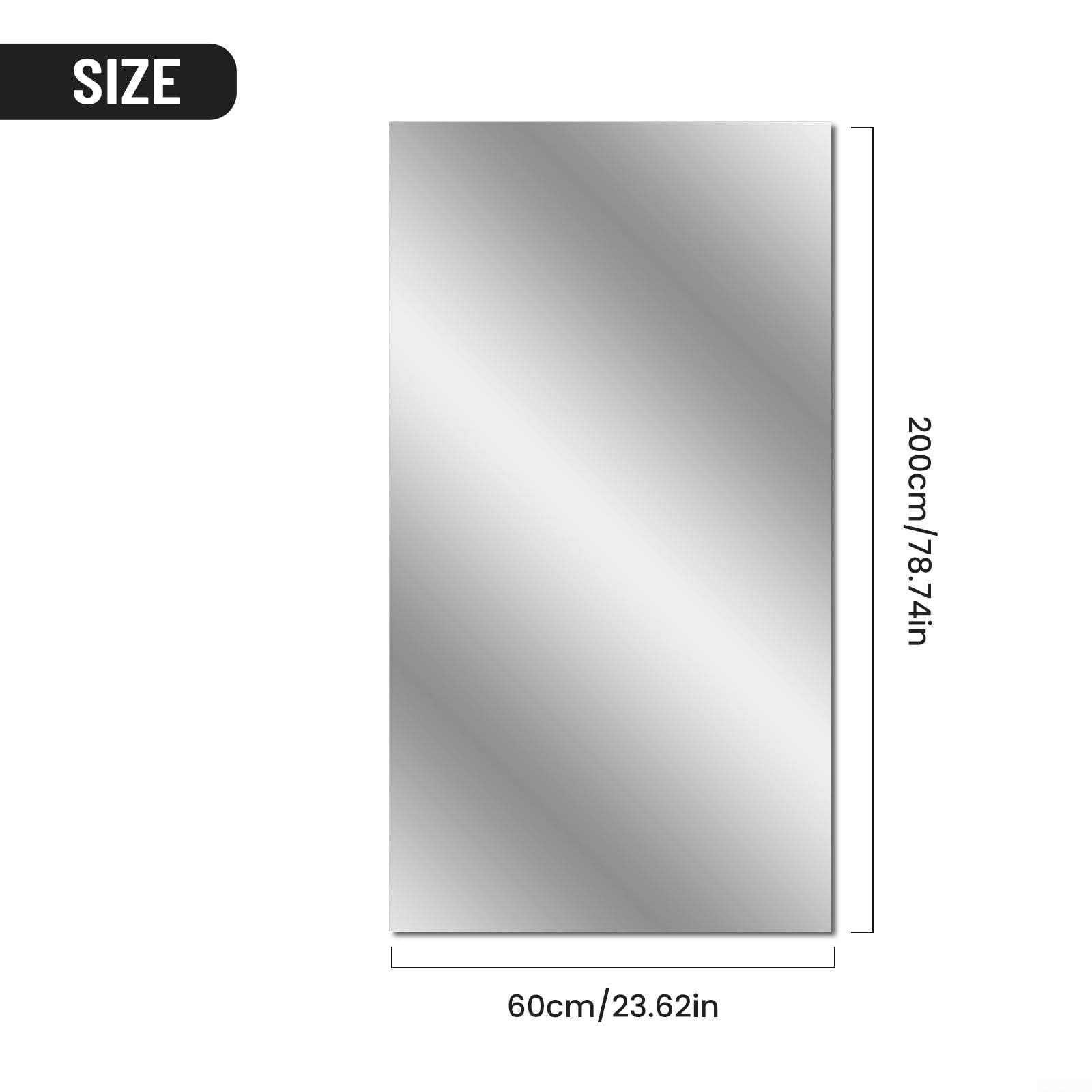 ReachMall Specchio Autoadesivo, Specchio Acrilico Specchio Piastrelle Specchio Adesivi da Parete 200 x 60 cm (4 Pezzi), EHKMYRKCUA38385YR3Y8BUN46