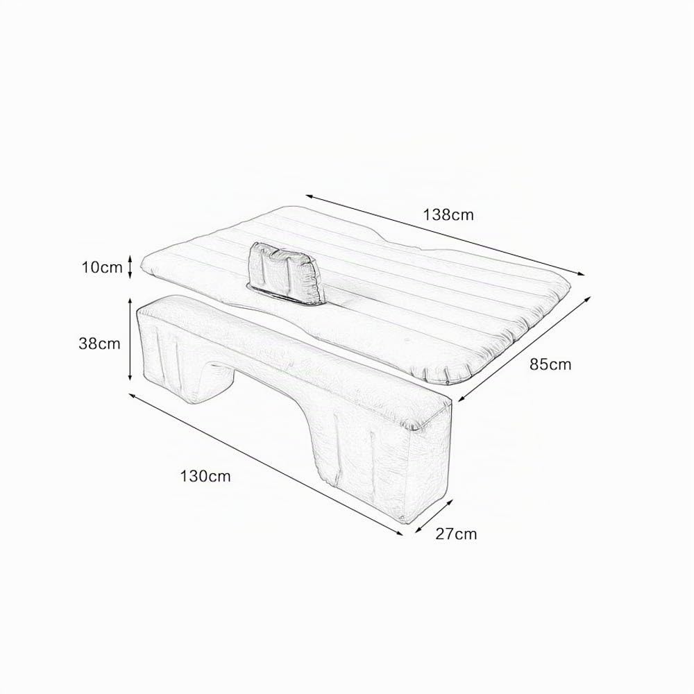 Matelas Gonflable Voiture Pliant Multifonctionnel 3 Couleurs + 2 Oreillers+ Pompe