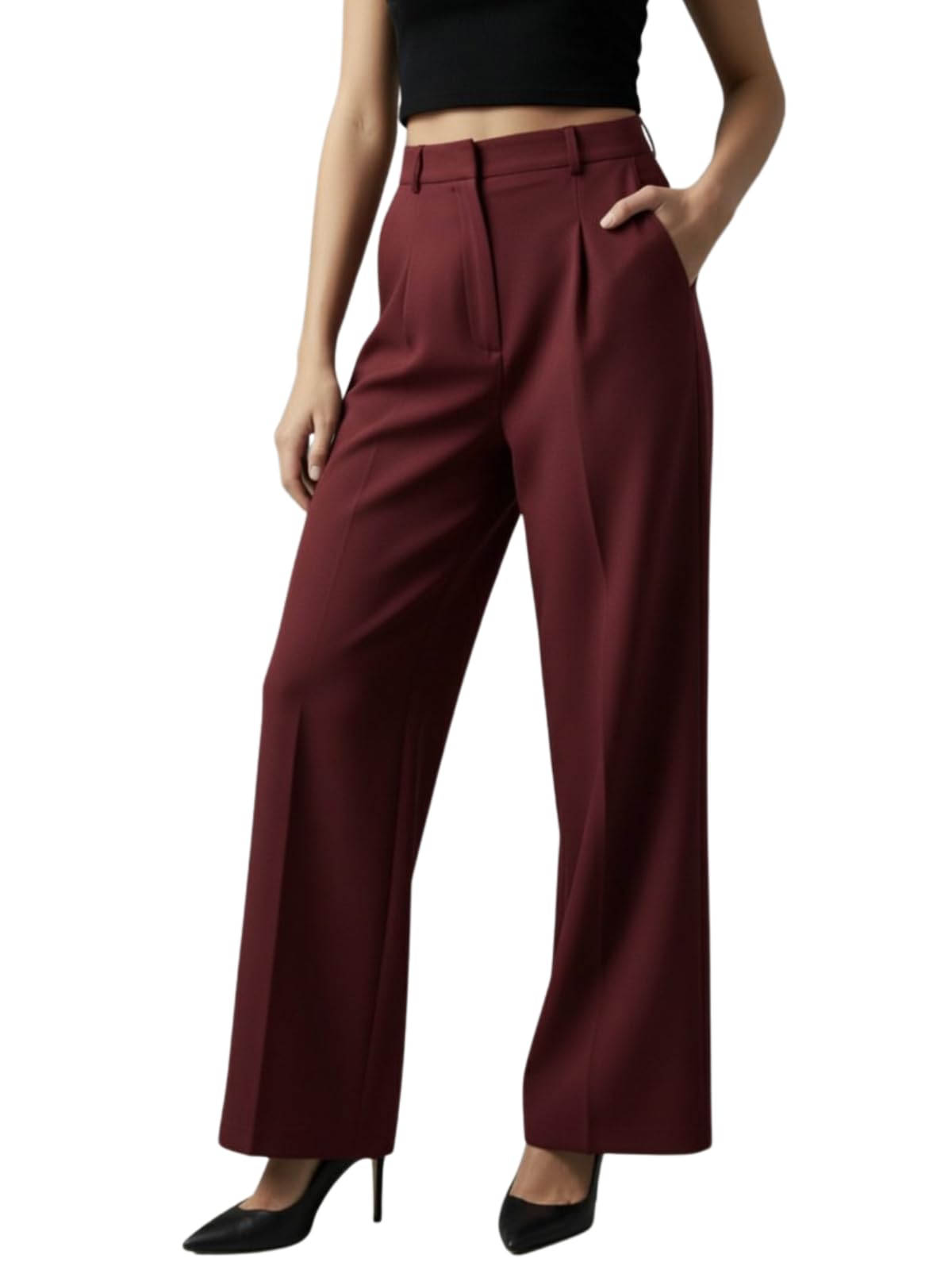 greciilooks Trousers for Woman | Womens High Rise High Waist Flared Korean Style | Formal Pant for Women Office Wear| Track Pants for Womans Elegant for College & Events (Available in Plus Size)-picture-33