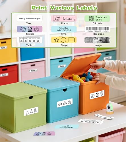 Image of ORGBRO Label Maker Machine with Tape, X1 Portable Bluetooth Mini Label Printer, Support Pre-Cut & Continuous Label, Wireless Small Label Makers with Versatile App for School Home Office Organization