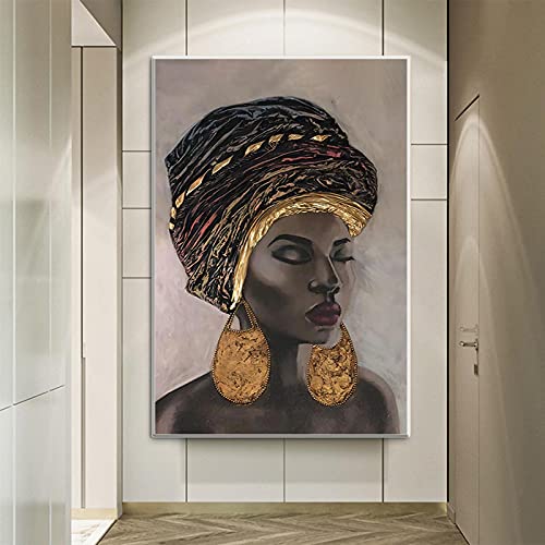 Poster femme africaine tableau salon peinture canvas style national 40x60cm - 3
