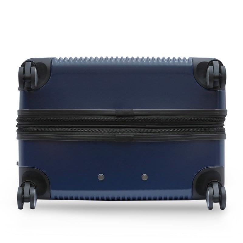 Image of Tommy Hilfiger Polycarbonate Double 8 Spinner Wheels Hard Shell Luggage Trolley, Navy Blue, Empire Plus, 35L | Big Suitcase for Travel, Travelling Luggage, Small, 57 Cm