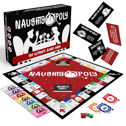 Naughtyopoly Board Game | 100+ Couples Questions, Commands, & Penalties