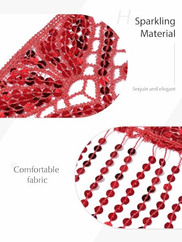 EASEDAILY Women Sequin Shawls and Wraps for Evening Dresses Sparkly Fringe Bridal Scarf3