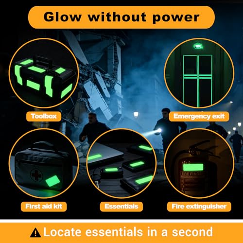 Image of High Brightness Glow in the Dark Tape for Safety Marking, Art Craft DIY, Halloween Deco and Party Accessories. Non-Toxic Adhesive, Waterproof Rechargeable Luminous Tape (1 in X 30 ft)