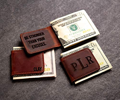 Personalized Leather Magnetic Money Cash Clip The Palm Beach by Left Coast Original4