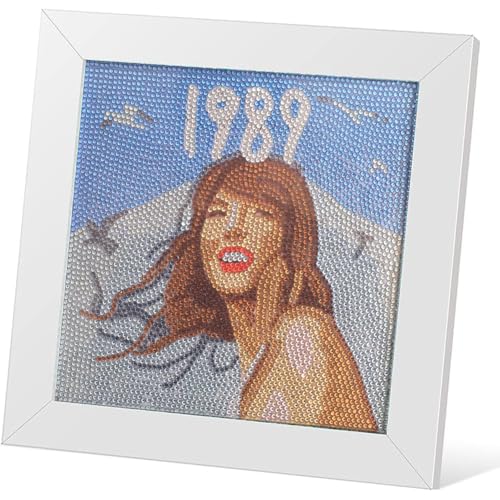 Nikolle Taylor Diamond Painting Kits with Wooden Frame, Taylor Merch, DIY Diamond Art Kits for Beginners, Taylor Gifts for Women 9x9 inch(Blue/Big)