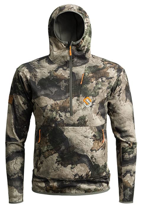 ScentLok BE:1 Phantom Hooded Pullover, Lightweight Camo Half-Zip Hunting Jacket3