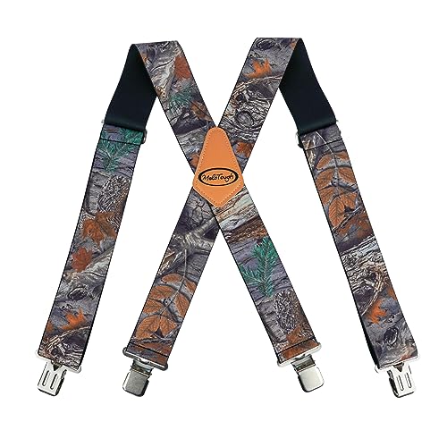 Melotough Camouflage Suspenders For Men Big And Tall Work Suspenders W/Heavy Duty Strong Clip For Hunting cover