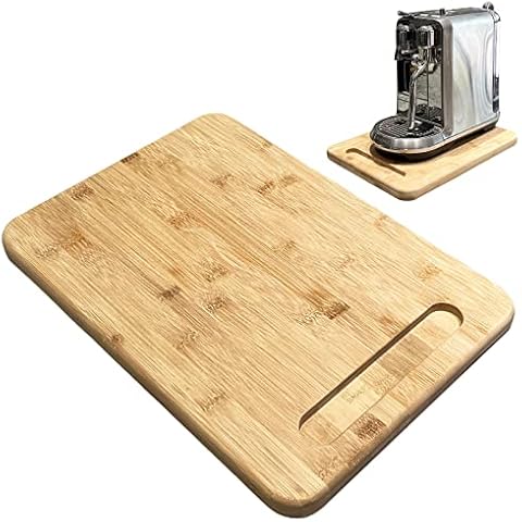 Luvitory Sliding Tray for Your Coffee Maker & Heavy Kitchen, Bamboo Sliding Tray - Rolling Appliance Tray for Countertop Home Office with Wheels 15.6” X 10.8” Cover