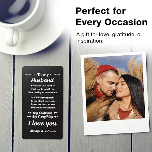 To My Husband Wallet Card – Anniversary Gift, Engraved Metal Keepsake for Wedding, Birthday, Valentine’s Day, or Just Because Gift from Wife3
