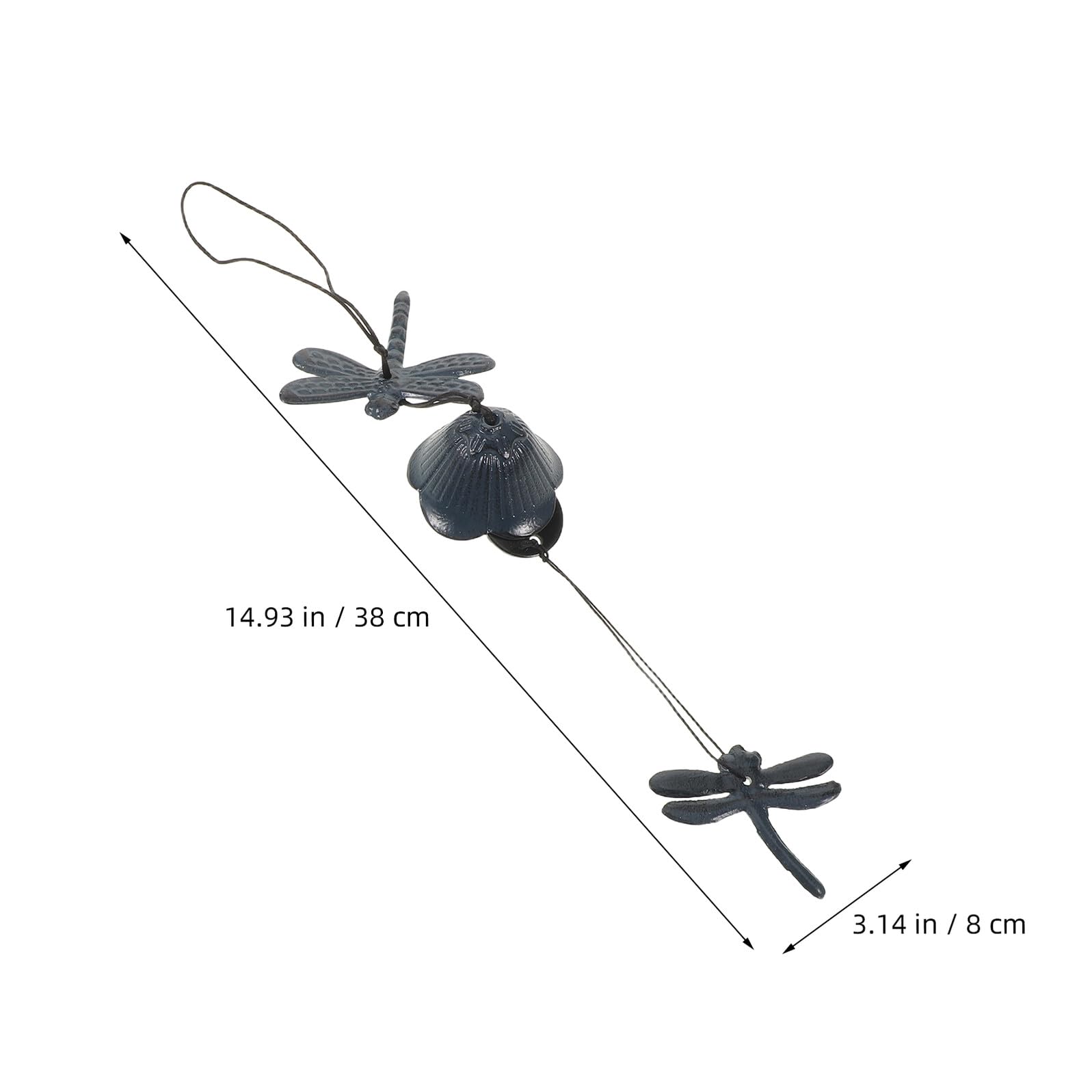 Carillón de Viento Japonés de Hierro Fundido, 2 Piezas | Colgante para Jardín y Patio, Sonido Suave, Resistente Intemperie, Decoración Exterior