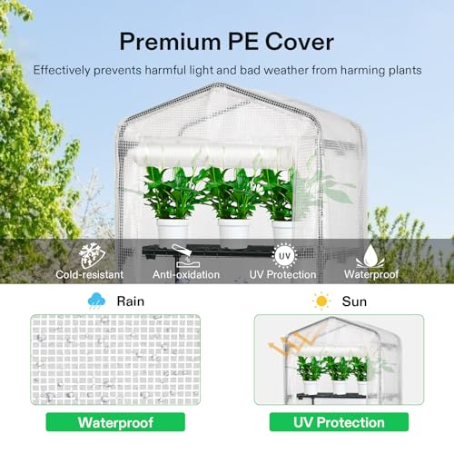 VIVOSUN Mini estufa de 4 camadas com rodas, casa quente portátil reutilizável de 67 x 48 x 163 cm co
