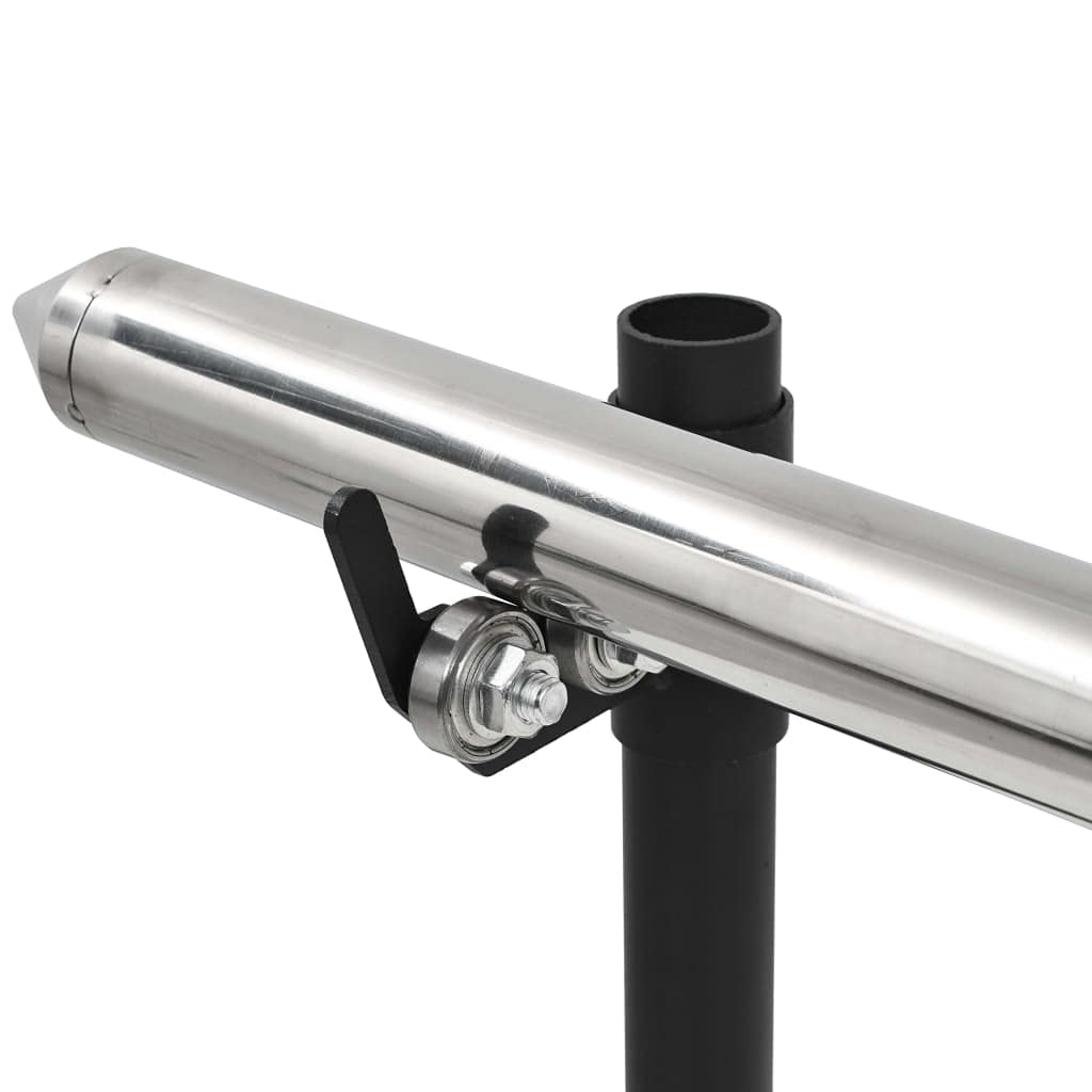 Spiedo automatico con motore in acciaio inox, 150 x 46,5 x 82,5 cm, griglia elettrica per balcone e terrazza, compatta, con regolatore di temperatura e vaschetta raccogli grasso, ideale