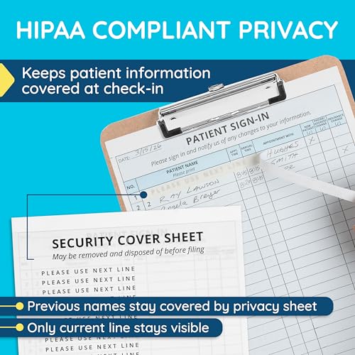 Image of Blue Summit Supplies 500 Patient Sign in Sheets, Carbonless 3 Part Forms with Peel Away Adhesive Labels, HIPAA Compliant for Privacy in Doctor, Medical, Dental Office, Blue, 500 Pack