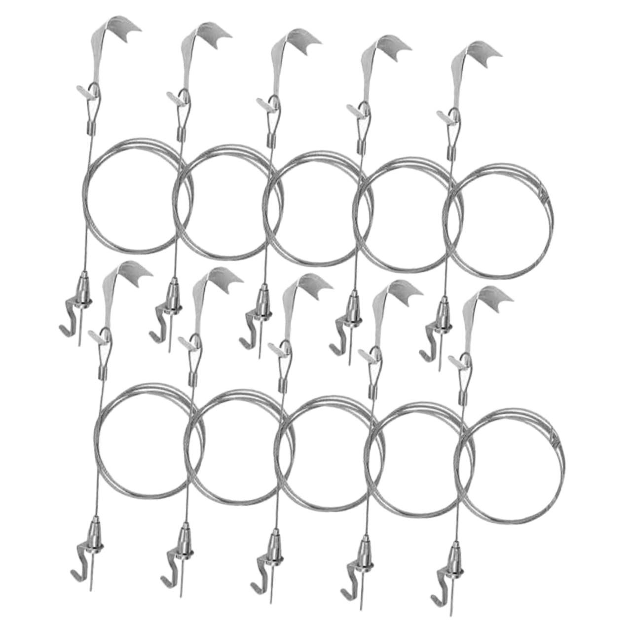 jojofuny Kit Para Colgar Cuadros Alambre De Acero Inoxidable y Ganchos Ajustables, Sistema Para Colgar Obras De Arte, Adecuado Para Cuadros y Espejos, 10 Juegos, Uso Prolongado