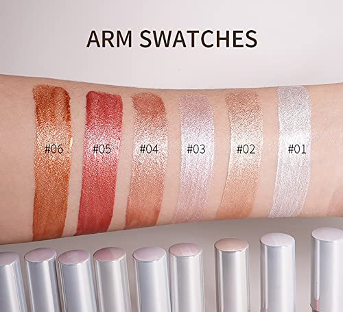 Vodisa Liquid Glitter Eyeshadow, Shimmer Cream Eye Shadow Quick-Drying, Non-Sticky, Blendable Long Lasting Waterproof Brightener Shiny Highlighter Eye Shadow Make Up Set 01 #TOP3