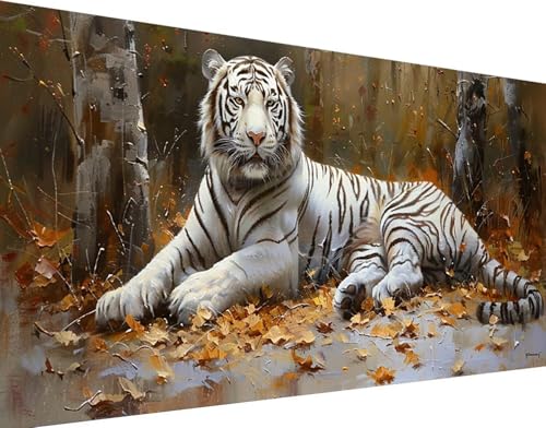 Loisirs créatifs point de croix diamant contre le stress avec cette grande toile tigre 5D