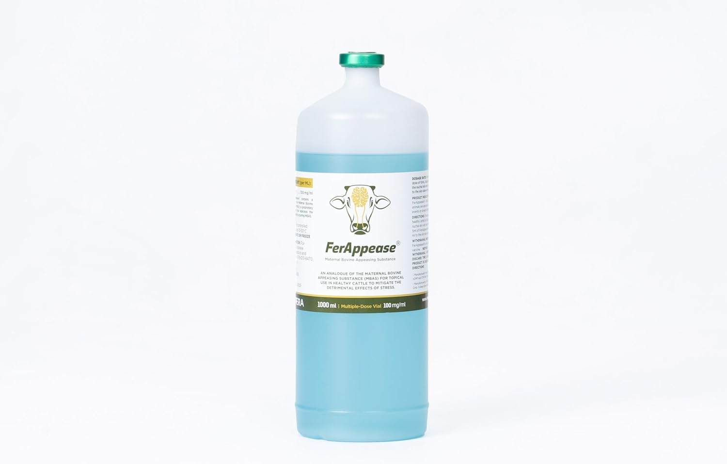 FerAppease® Bovine Stress Control for Cattle, 1000ml Bottle – Reduces Stress from Weaning, Transport, Handling – Applicator Not Included