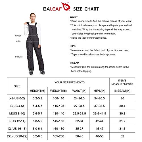 Baleaf Women's Insulated Waterproof Ski Bib Overalls Snow Windproof Snowboarding Pant Grey Size Xl #TOP7