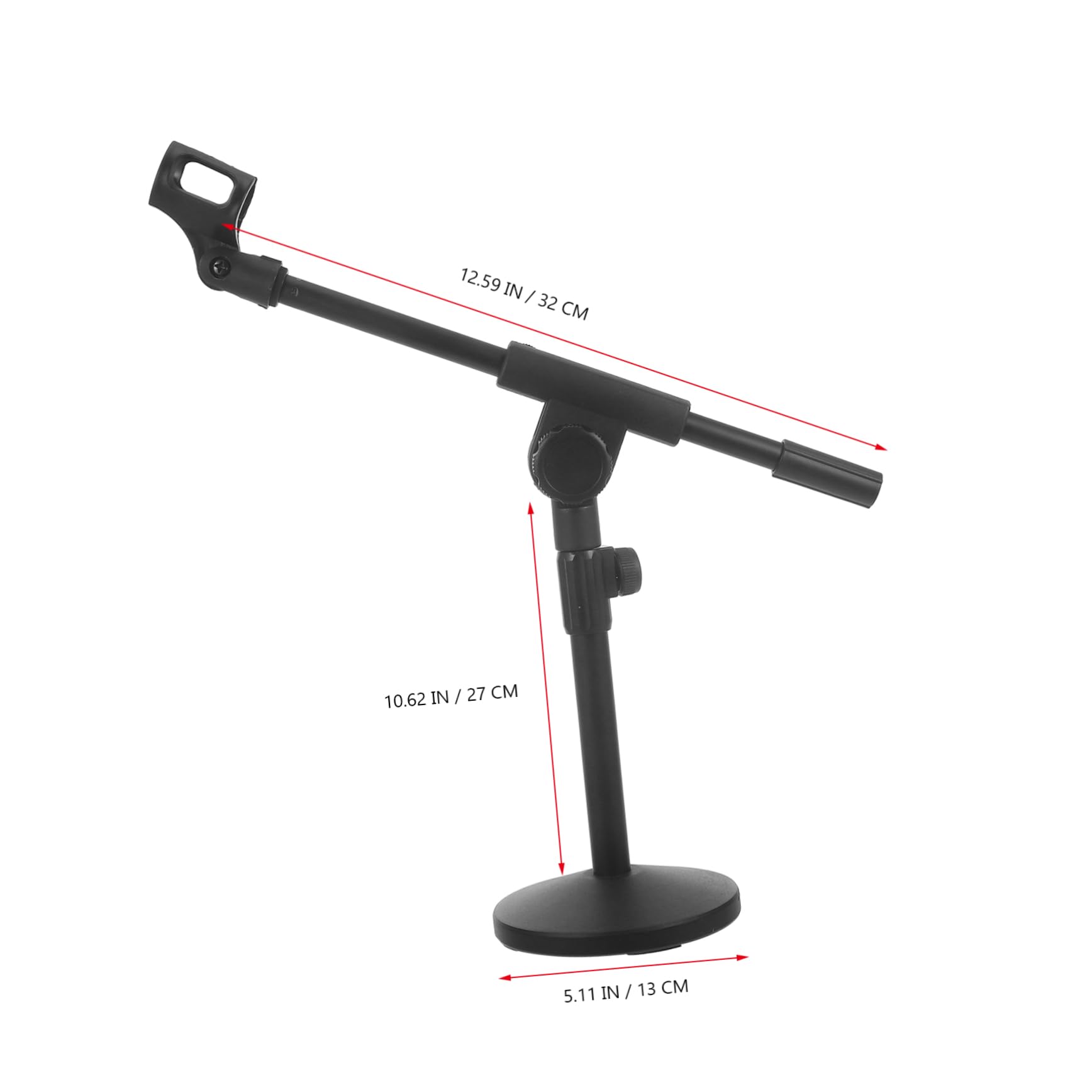 TOYANDONA Soporte Altura Regulable de Escritorio con Brazo de Micrófono Ajustable y Base Redonda de Hierro y Estabilidad Mejorada para Podcast y Transmisión