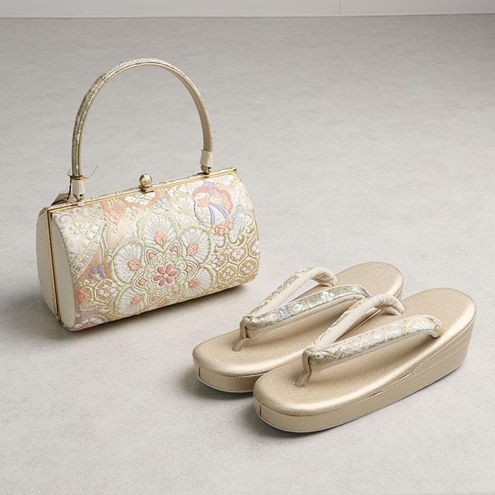 【新品】沙織謹製 草履バッグセット 24cm Lサイズ古典柄 帯地 01552 沙織謹製 草履バッグセット 24cm Lサイズ古典柄 帯地 01552 留袖