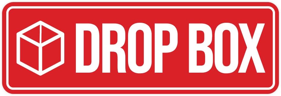 Standard Drop Box Sign (Red) - Small