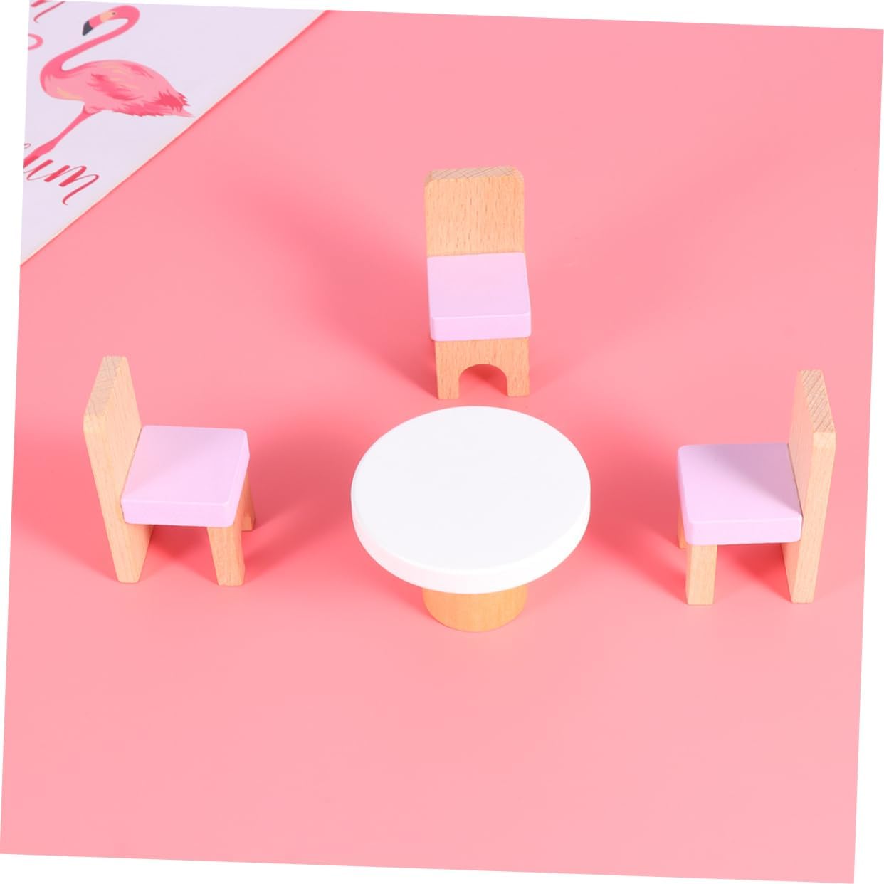 Miniature Wooden Doll House Furniture Set Beech Wood DIY Mini Home Kit Detail Bright Design