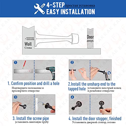 Tope de puerta de goma y protector de pared resistente para herrajes del hogar 8