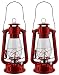 Produktbild Öllampe Petroleumlampen 2er-Set Nostalgische Petroleum-Sturmlaterne mit feuerfestem Glaskolben | Tankvolumen 250 ml | höhe 30cm | Brenndauer 10-14 Stunden | Outdoor - rot