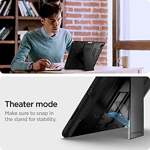 Spigen Tough Armor Pro Case Compatible with iPad Pro 12.9 Inch 5th Generation (2022) and iPad Pro 12.9 Inch 4th Generation (2021) with Pencil Holder / Auto/Sleep Wake Function / TriFold Stand - Black