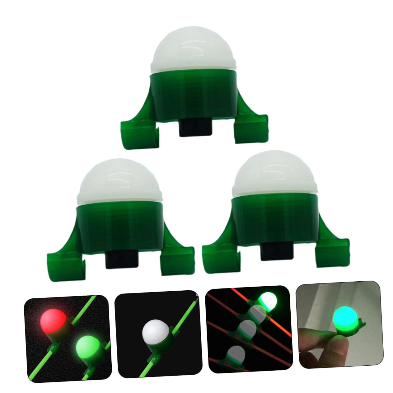 HEMOTON Luce di Allarme dell'asta di Mare Canna da Pesca Leggera Pesca Notturna con Bastoncini da Pesca Lampada da Pesca Professionale Lampada di Allarme Pesca plastica Verde