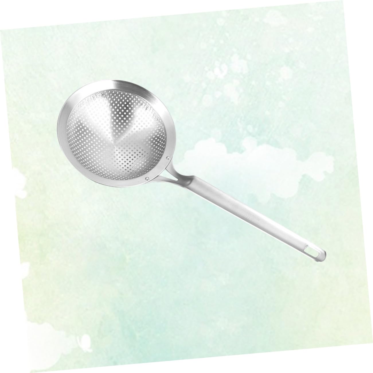Juego de 2 coladores de cocina de acero inoxidable - Juego de colador de comida de cocina asiática y cesta para cocinar al vapor con colador de cuchara - Filtro de metal duradero para cocinar y freír