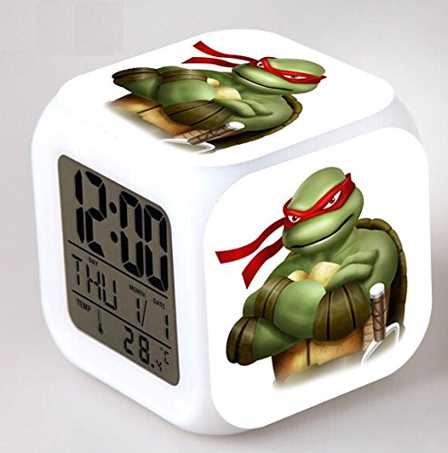 Enjoy Life : Cute Digital Multifunctional Alarm Clock With Glowing Led Lights And Ninja Turtles Sticker, Good Gift For Your Kids, Comes With Bonuses (06) #TOP10