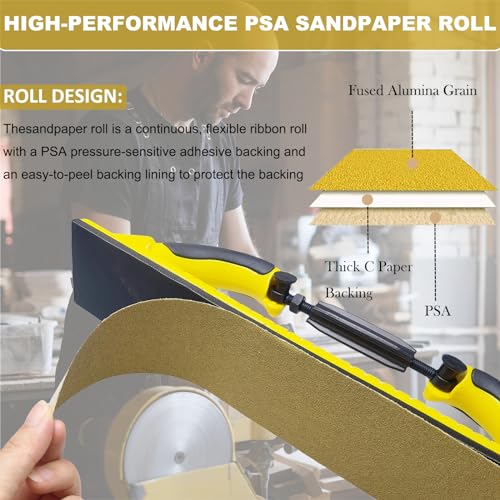 Toromp Kit De Rolo Contínuo De 20 Jardas De Comprimento Total - Lixa Psa Longboard De Grão 80, 120,