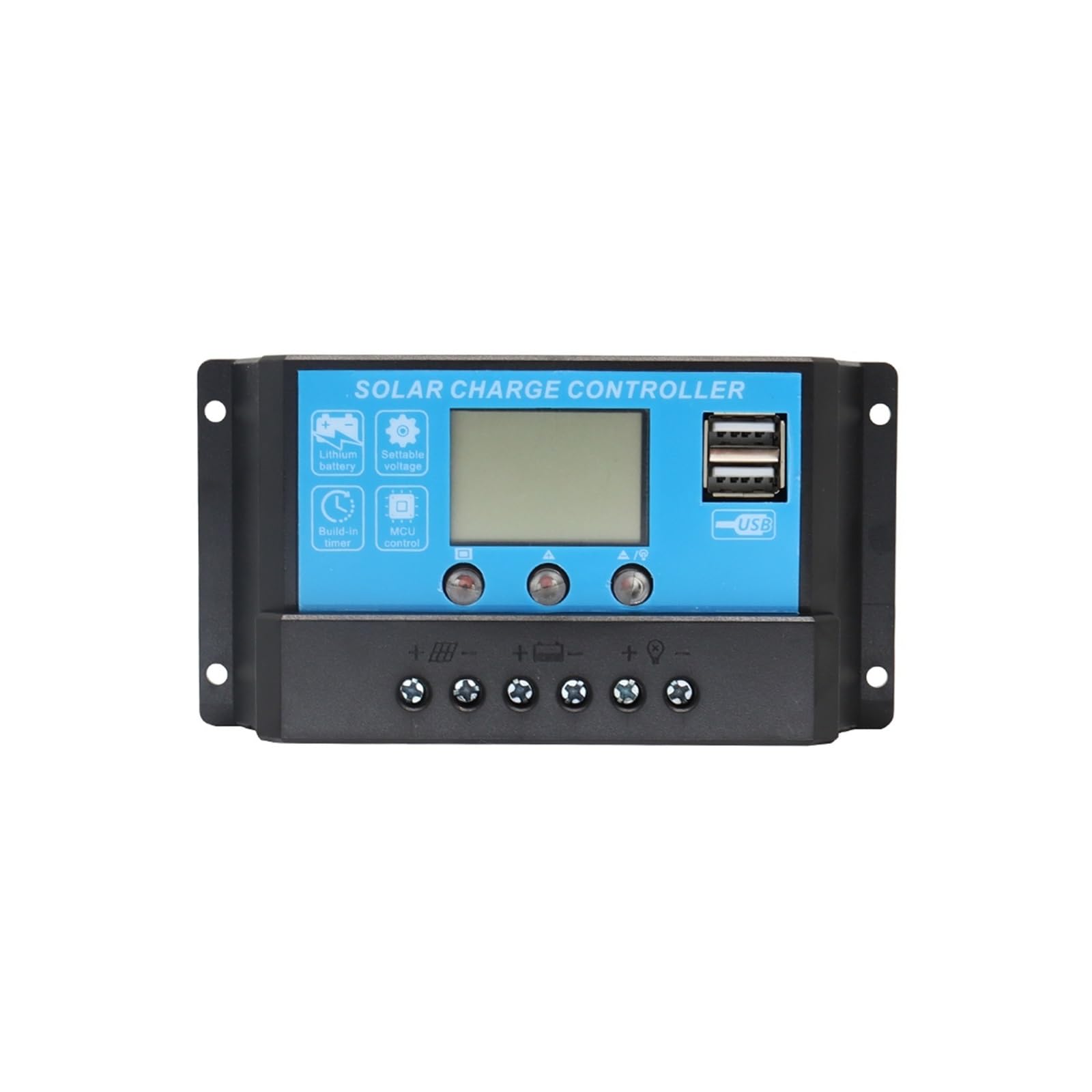 Solar Controller, 20A Solar Charge Controller Kit Panel Battery Intelligent Regulator with Dual USB Port