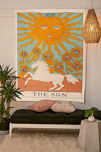 Raajsee The Sun Tarot Tapestry- Sun And Moon Mysterious Medieval Europe Divination Tapestries Wall Hanging thumb #5