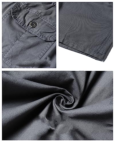 Short cargo d'été en coton léger style camouflage gris clair