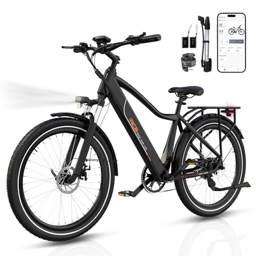 RCB Bicicleta Eléctrica para Adultos de 27.5 Pulgadas, E Bike de Montaña, 250W, Velocidad Máxima de 25 km/h, Wncendida por NFC/App, Autonomía de 35 90 km